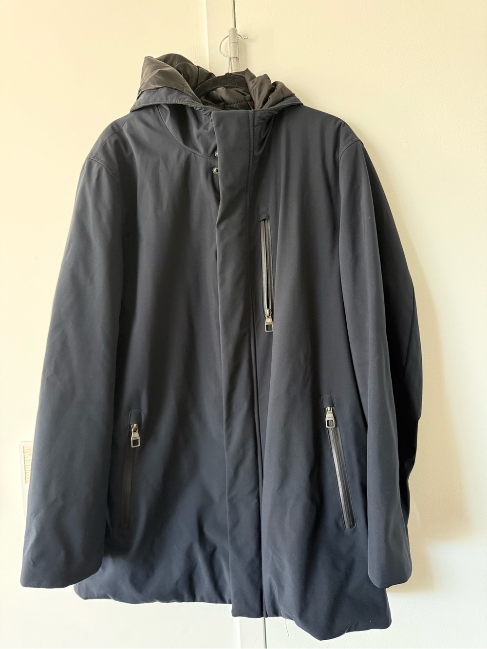 Hickey Freeman Men's Navy Hooded Puffer Jacket
